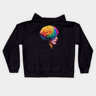 Creative Colourful Human Brain Kids Hoodie